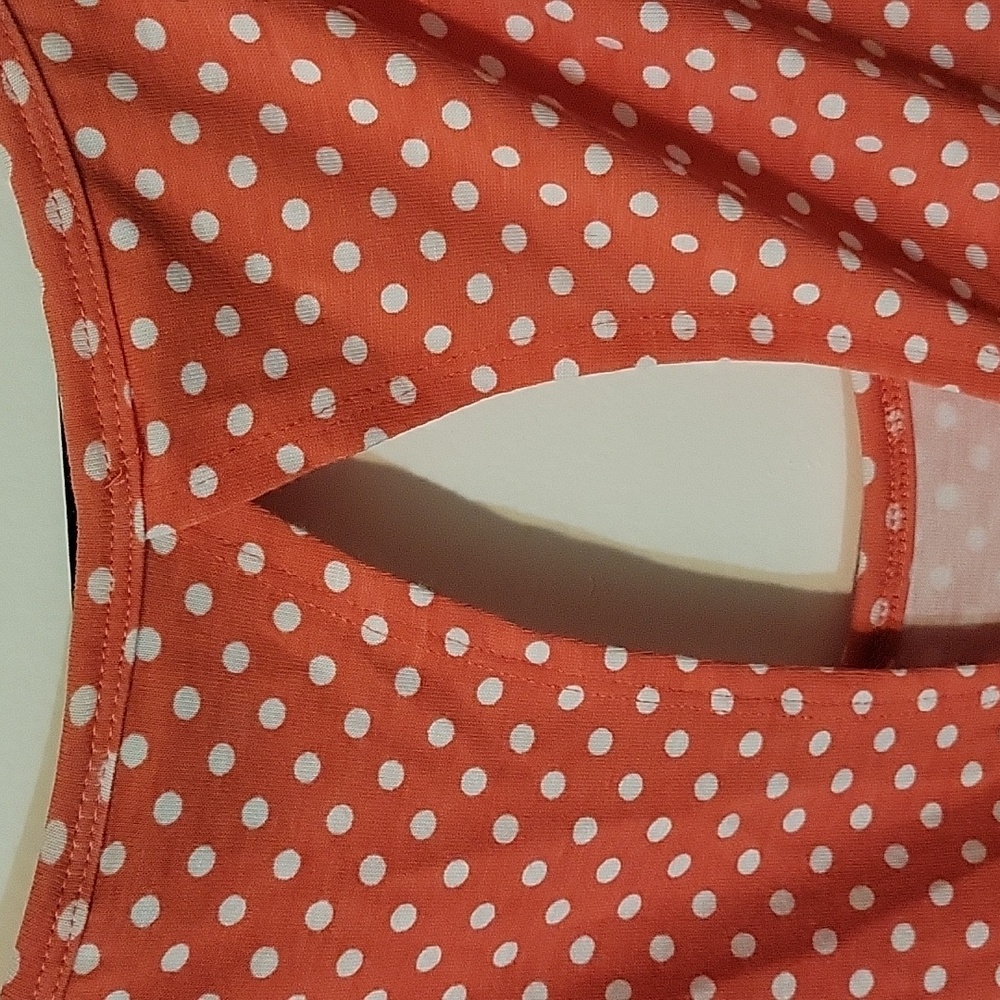 Torrid Pink Cap Sleeve White Polka Dot Dress - Picture 6 of 9